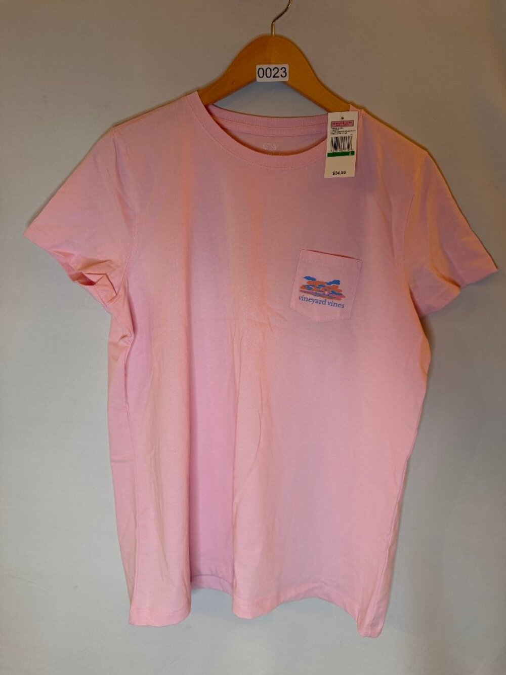 Vineyard Vines Palm Beach Pocket Tee Pink L NWT